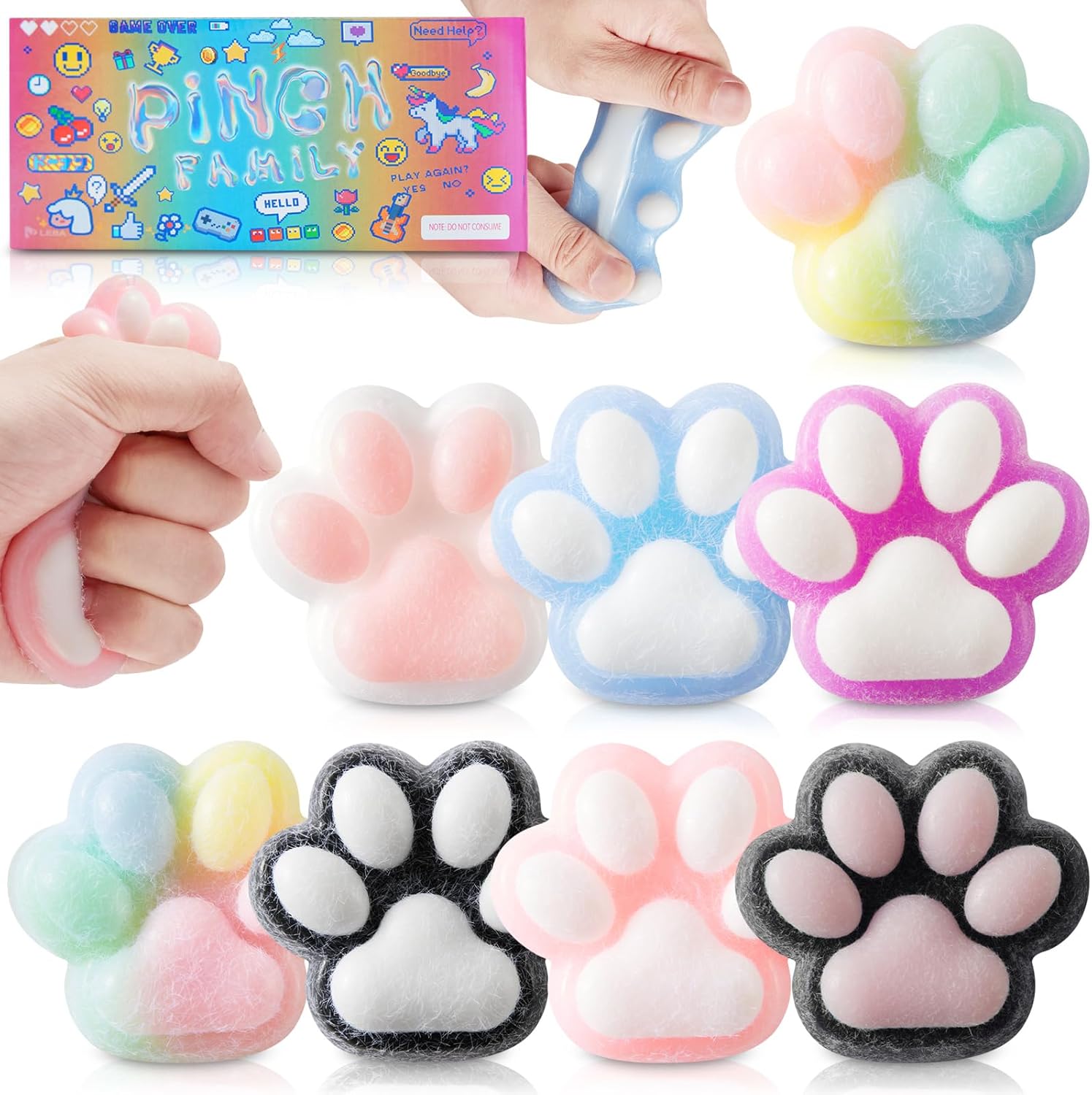 4Pcs Taba Squishy Cat Paw Squeeze Toys