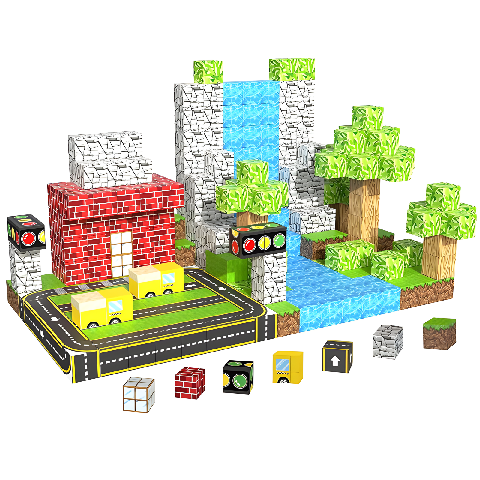 Magnetic Minecraft Building Blocks STEM Building Set Construction Toy