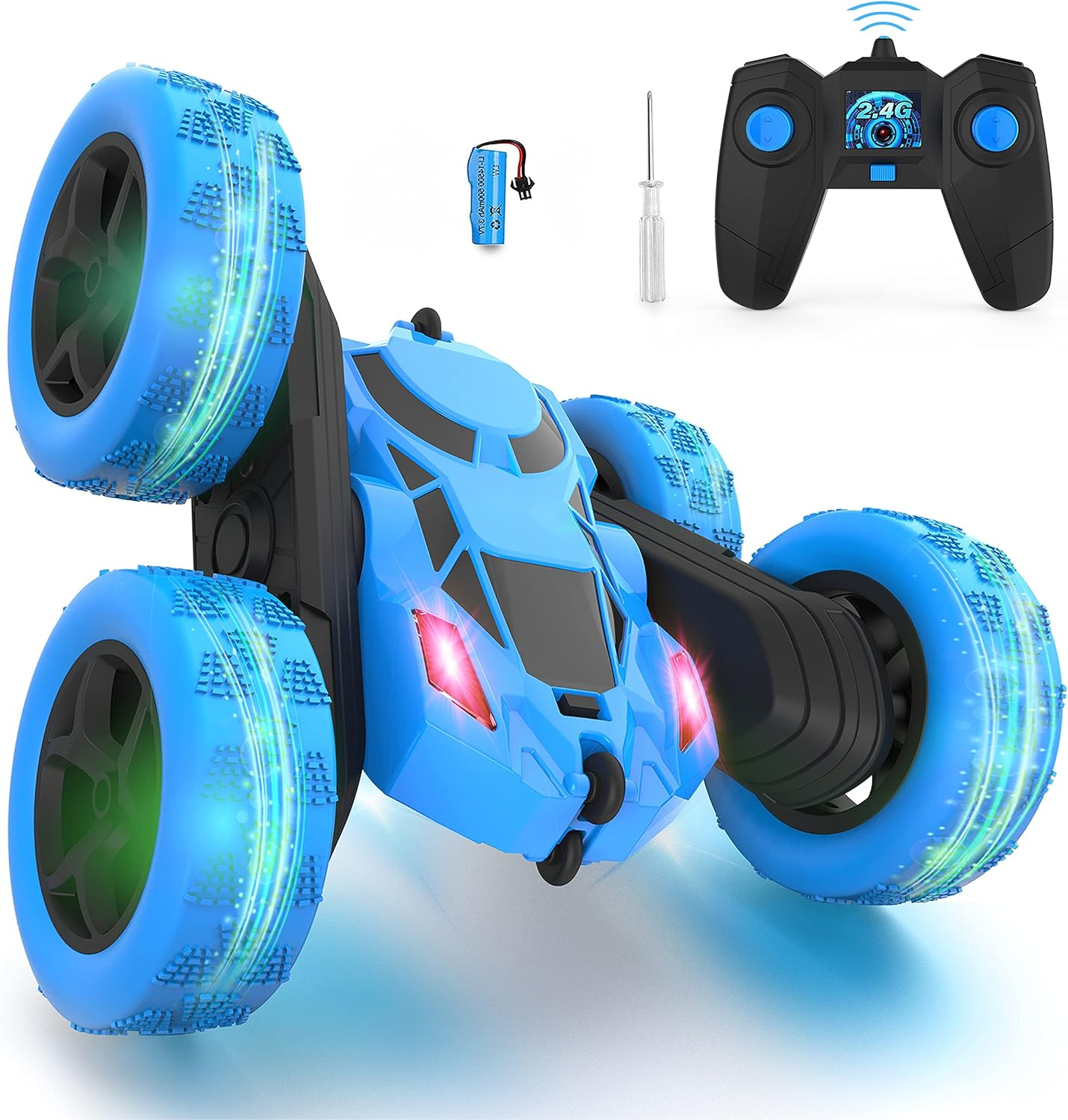 Gleetoy 4WD Stunt Remote Control Car with 360° Rotation & Headlights