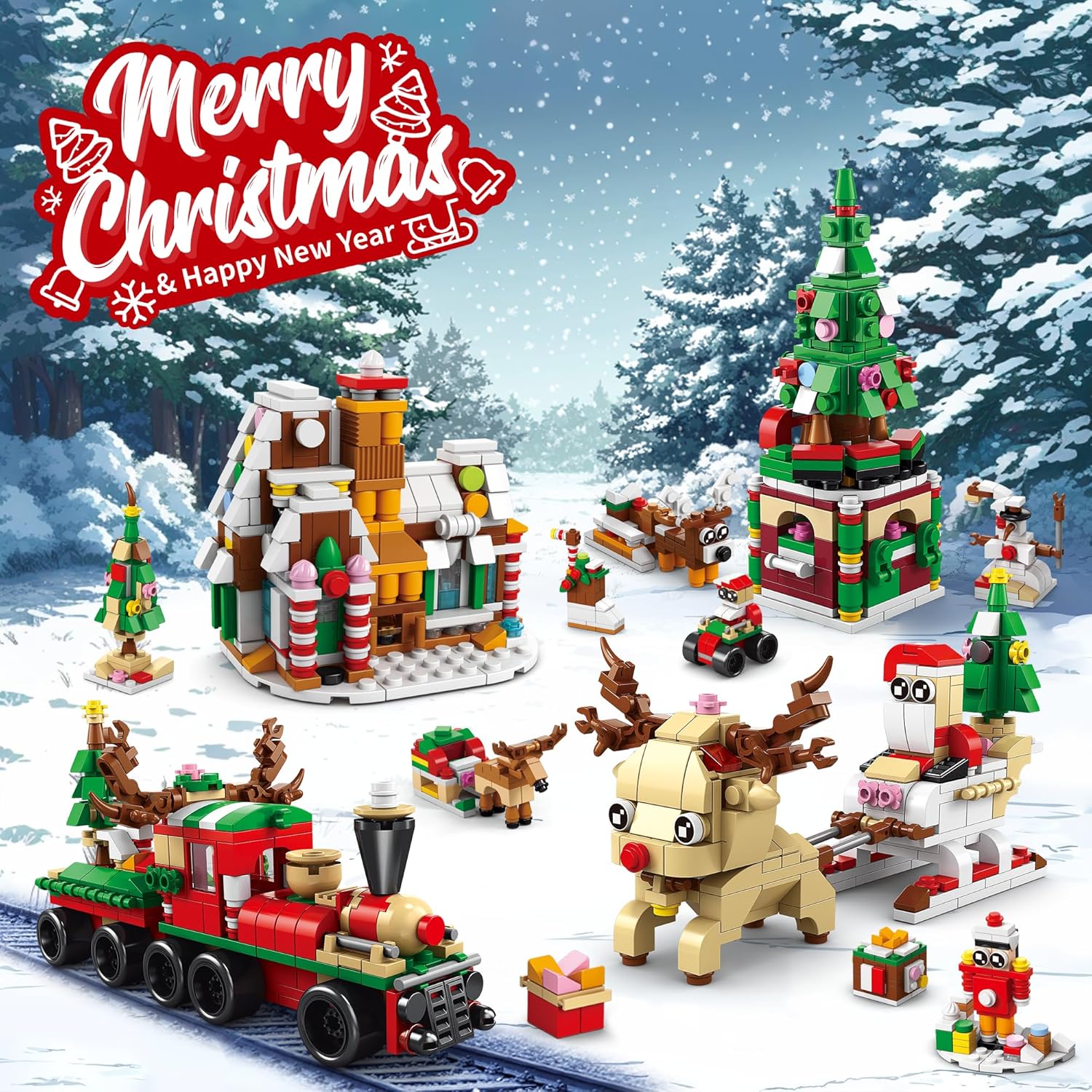 Gleetoy Christmas Building Blocks Playset (270 Pcs ~ 1235 Pcs)